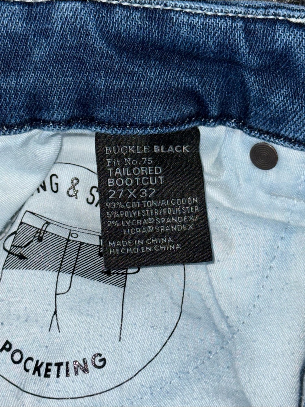 Buckle Black Fit No 75 Tailored Bootcut Stretch Jean 27x31.5 Distressed BBW1461R - Picture 9 of 10